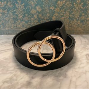 Leather Double Circle Leather Belt